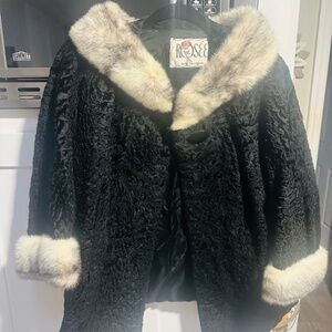 SCRAP ITEM: BLONDE MINK & LEATHER FUR COAT FOR ARTS & CRAFTS